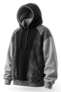 Sweat à capuche surdimensionné personnalisé 450 GSM en molleton de coton épais pour homme, style streetwear, avec logo brodé, fabricant OEM - Product Image 2