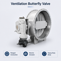 Vanne papillon électrique sur mesure à grand diamètre avec raccord à bride pour la ventilation industrielle et les systèmes de conduits de processus