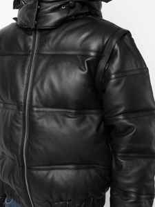 High Quality Customized Oversized Leather Puffer Jacket Men Wholesale <b>Bubble</b> <b>Coat</b> Padded Logo Winter Custom High Street - Product Image 3