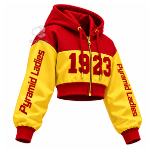 Sudadera Corta con Cremallera y Bloques de Color para Mujer NSPDK Sorority, Manga Larga, Sudadera Bordada con Letras Griegas, Top Corto Universitario - Product Image 2