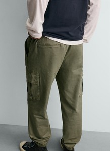 Pantalones Cargo de Pana Impermeables de Pierna Ancha y Corte Ajustado - Product Image 3