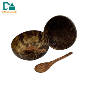 Bol en coque de noix de coco naturelle avec logo personnalisé, fait à la main, écologique, fabriqué au Vietnam, vente en gros - Product Image 3