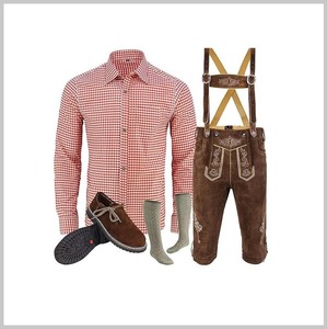 Costume festif bavarois Trachten Lederhosen pour homme, 5 pièces, tenue pour l'Oktoberfest, festival alpin - Product Image 1