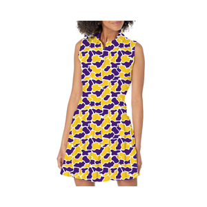 เดรสเทนนิสผ้าซาตินทรงหลวม แขนกุด ความยาวระดับเข่า สไตล์ลำลองหรูหราสำหรับฤดูร้อน ตกแต่งด้วยงานปักเลื่อมทำมือ เนื้อผ้านุ่ม ระบายอากาศได้ดี - Product Image 4