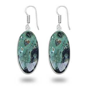 Pendientes de Jaspe Galaxia Estrella Natural, Modernos y Lindos, Plateados, Joyería Hecha a Mano al por Mayor, Regalo para Mujeres y Niñas, para Fiestas - Product Image 2