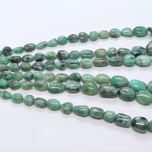 Cuentas de Esmeralda Natural AAA en Forma de Pepita Lisa, 8x12-13x16 MM, Cuentas Sueltas de Esmeralda de 16 Pulgadas para la Fabricación de Joyas - Product Image 1