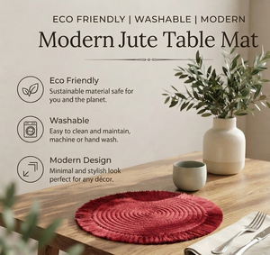 Tapis de table en jute artisanal élégant, écologique, en coton Dori, pour la maison, le café, le restaurant, l'hôtel - Product Image 3