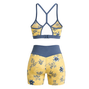 Ensemble de sport côtelé sans couture élégant pour femme – Tenue de fitness et d'entraînement extensible deux pièces - Product Image 5