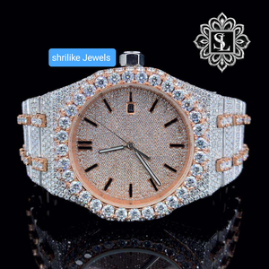 Reloj de Cuarzo con Diamantes de Aleación de Acero Inoxidable de 43 mm, Suministro Directo de Fábrica, Esfera de Cristal, Resistente al Agua 30 m, Estilo Hip-Hop para Hombre - Product Image 3
