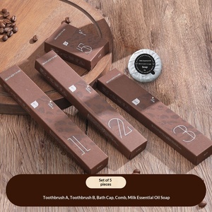 Set de Artículos de Aseo Ecológicos de Lujo para Hoteles, Biodegradables y Desechables, con Material de Café, Incluye Gel de Ducha - Product Image 1