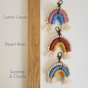 Rainbow Macrame <b>Key</b> Chain Handmade Boho Style Keyring for Home Car <b>Keys</b> Bag Zip Puller Decorative Charm Gift <b>Accessory</b> Item - Product Image 3
