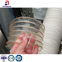 Machine automatique de fabrication de tuyaux et conduites de ventilation en PU/TPU à vis simple, contrôlée par PLC, avec moteur et boîte de vitesses