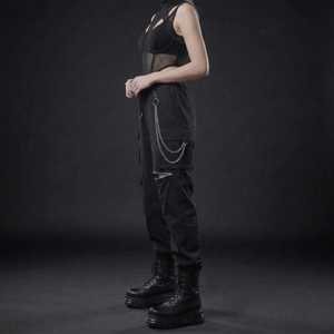 Women's High Waist Cargo Pants Loose Fit Full Length Solid Color With Pockets <b>Drawstring</b> Closure Streetwear Autumn Wear - Product Image 6