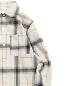 Chemise décontractée à carreaux marron beige pour homme, en coton et polyester, à manches longues, boutonnée, pour la vente en gros, OEM, export, fournisseur - Product Image 2