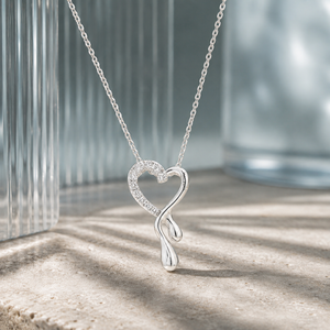 Pendentif Cœur Infini de Luxe Vintage en Diamant de Laboratoire pour Femme, Or 10K 14K 18K, Argent 925 935, Cadeau de Fiançailles, Fête, Mariage - Product Image 1