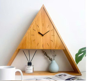 Handcrafted Modern Rustic Solid Wood Wall <b>Clock</b> with Natural Finish, Perfect for Home, <b>Office</b>, Bedroom, or Living Room Decor - Product Image 1