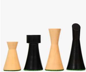 Jeu d'échecs minimaliste haut de gamme, design Midnight, pièces en bois d'ébène et de buis, 3.4King, édition luxe moderne, au meilleur prix - Product Image 1