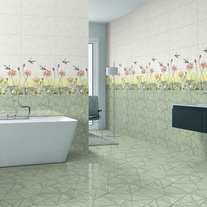 Carrelage céramique blanc brillant 300x600, design mural minimaliste et élégant, adapté aux intérieurs de bureaux, bâtiments commerciaux, grands espaces. - Product Image 3