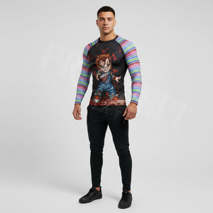 Maillot de compression athlétique imprimé en 3D pour la gym et le fitness, haute qualité, 300 GSM, polyester et élasthanne, design personnalisé, imprimé en 3D - Product Image 3