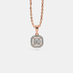 White Gold Pear Halo Lab Grown Diamond Pendant Necklace - Product Image 1
