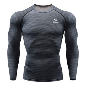 Camiseta Deportiva de Compresión UPF50+ de Spandex/Poliéster para Hombre, Manga Larga, para BJJ, Deportes Activos y Entrenamiento en Gimnasio - Product Image 2