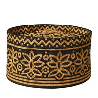 Gorro Omaní Original Hecho a Mano, Estilo Muscati Tradicional, Bordado, Kufi Premium, Gorro Islámico para Oración, Ligero y Transpirable, Ideal para Bodas