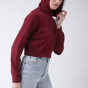 Vente en gros de sweats à capuche pour femmes en coton 100% personnalisés, hiver, coupe courte, en molleton respirant, haute qualité, prix avantageux - Product Image 2