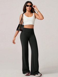 Pantalones de Yoga de Cintura Alta para Mujer, Pierna Ancha, Tallas Grandes, para Gimnasio, Entrenamiento, Fitness, Ropa Deportiva con Logotipo Personalizado - Product Image 2