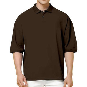 Polo homme uni, grande taille, respirant, manches courtes, pour l'été, style décontracté, coupe classique - Product Image 4