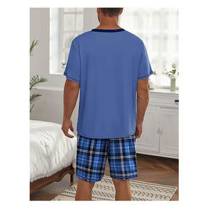 Ensembles de pyjama pour hommes, shorts, ensembles de pyjama à manches courtes, vêtements de détente légers avec poches, vêtements de nuit doux et respirants pour l'été - Product Image 2