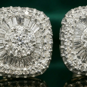 RCK Global Vintage Hip Hop Moissanite <b>Earrings</b> VVS1 Iced 925 Sterling <b>Silver</b> 14K Gold Plated <b>Studs</b> DEF Color Bezel <b>Set</b> Diamond - Product Image 3