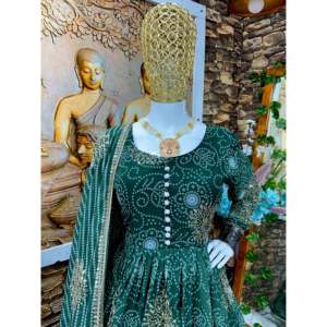 Vestidos de noche de diseñador Elegante vestido Anarkali y Dupatta para ropa de fiesta - Product Image 2