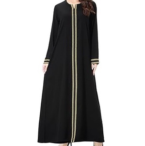Top Selling Fashion Printed Design Front Open Abaya Gown Style Dubai Customizable Jilbab Ladies Abayas Moroccan Abaya Breathable - Product Image 1