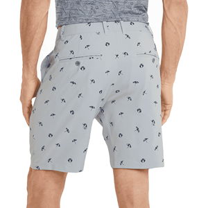 Shorts Bermuda Homme Gris Clair Imprimé Motif Parapluie Séchage Rapide Coupe Décontractée Taille Mi-Haute Boutons et Poches - Product Image 4