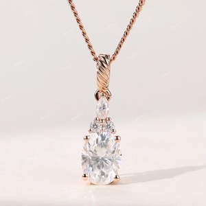 Impresionante Collar con Colgante de Diamante Cultivado en Laboratorio, Redondo o Ovalado, en Oro, Oro Rosa, Oro Blanco o Plata, Certificado IGI D-E-F VVS - Product Image 6