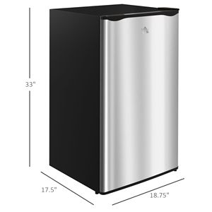 Mini-réfrigérateur-congélateur 10L pour dortoir avec porte réversible et thermostat réglable (Argent) - Product Image 3