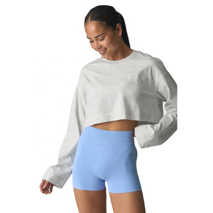 Sudadera corta para mujer, suave y ligera, top corto para damas, sudadera corta informal, ropa de calle a la moda, sudadera corta para mujer - Product Image 2