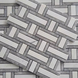 Fan Shape Parquet Modern Marble Mosaic <b>Tile</b> Graphic Design Nude Silver Shell Mother Pearl Interior Wall <b>Backsplash</b> Bedroom - Product Image 1