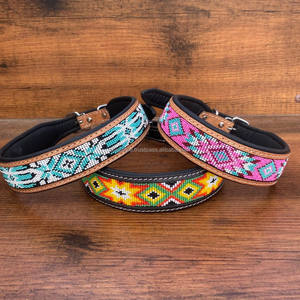 Collier pour chien occidental en cuir taillé à la main collier souple et durable de petite taille pour animaux de compagnie pour la formation produit en vrac en gros - Product Image 4