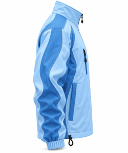 Chaqueta Cortavientos Casual para Hombre, Diseño Color Block, Impermeable, Cierre Completo con Cremallera, Bolsillo en el Pecho, Color Azul Claro, Ropa para Exteriores, OEM - Product Image 3