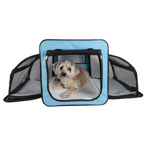 Dual Expandable Wire <b>Folding</b> Lightweight Capacious Collapsible Travel Pet Dog <b>Crate</b> - Product Image 2
