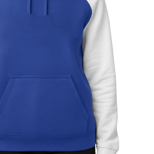 Sudaderas con Capucha Personalizadas con Logotipos, Azules y Blancas, de Manga Raglán, para Hermandades, de Algodón y Felpa, Informales, para Otoño, Corte Regular, con Bolsillos - Product Image 2