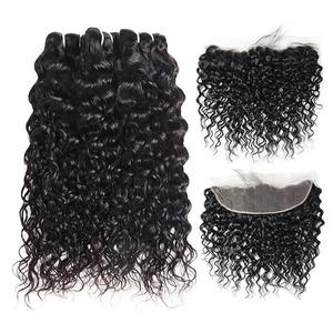 Highest Quality Vietnamese Water Curly Hair Bundles With <b>Lace</b> Closure 100% Raw Unprocessed Human Hair Extensions Natural <b>Black</b> - Product Image 2