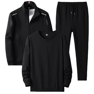 Conjunto de Chaleco Deportivo Casual de Otoño para Hombre, Sudadera sin Mangas con Capucha, Camiseta de Color Sólido, 100% Algodón Antibacteriano 2 en 1 - Product Image 3