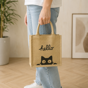 Custom Printed Mini Jute Tote Bag 20x20x10 cm PP Laminated Reusable <b>Gift</b> Shopping Bag Cotton Rope Handle Wholesale OEM ODM - Product Image 6