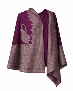 Chal de Cachemira VIC, Lana Fina Transpirable, Diseño Paisley, para Mujer, Acabado Brillante, Elegante, para Uso Diario y al Aire Libre - Product Image 1