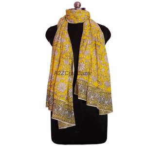 Wholesale Large 100% Cotton Digital Print Argyle Floral Scarf for Women-Skin-Friendly Breathable Daily Wear Summer Vacation <b>Wrap</b> - Product Image 1