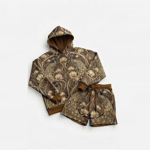 Ensemble décontracté deux pièces pour femme : sweat à capuche et short, sublimation, manches longues, taille mi-haute avec cordon de serrage, respirant, idéal pour l'hiver - Product Image 6