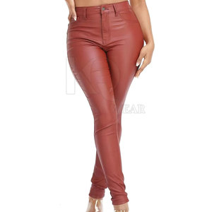 Pantalon en cuir poli pour femme, coupe ajustée, idéal pour le bureau et les tenues de soirée modernes - Product Image 5