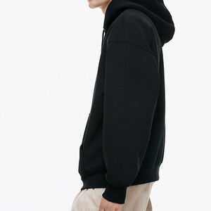Sweat-shirts à capuche basiques en tricot non extensible pour hommes, coupe ajustée, chauds, anti-boulochage, personnalisables avec logo - Product Image 2